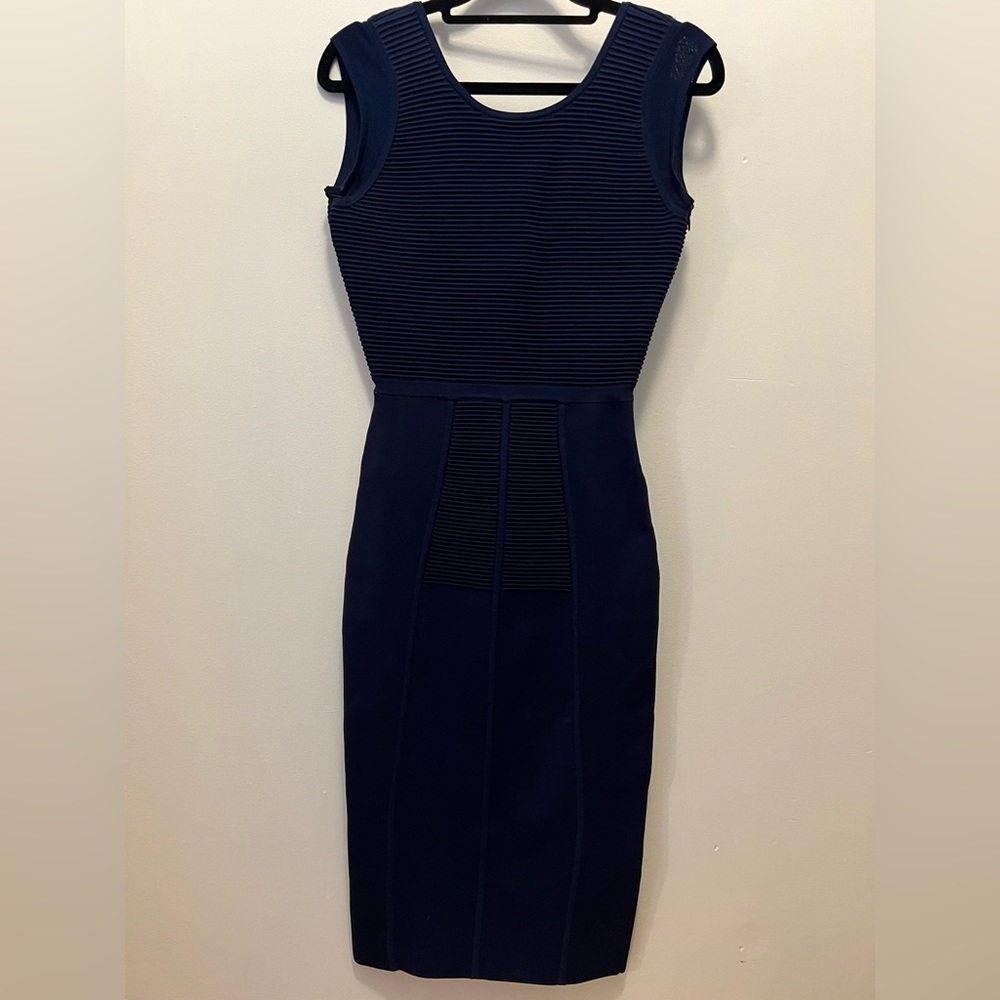 Reiss Navy Blue Cap Sleeve Bodycon Dress